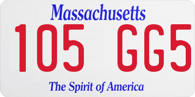 MA license plate 105GG5