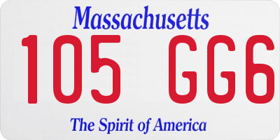 MA license plate 105GG6