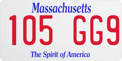 MA license plate 105GG9