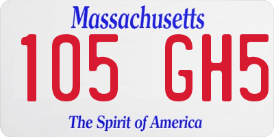 MA license plate 105GH5