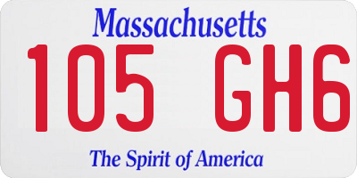 MA license plate 105GH6