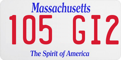 MA license plate 105GI2
