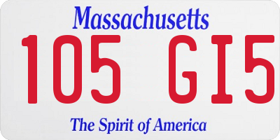 MA license plate 105GI5