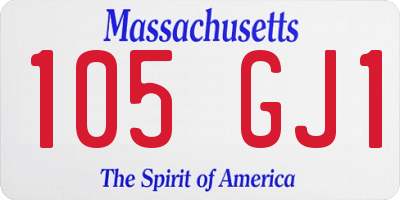 MA license plate 105GJ1