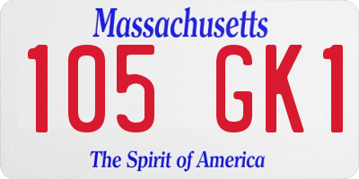 MA license plate 105GK1
