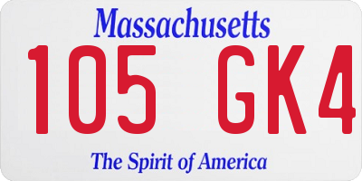 MA license plate 105GK4