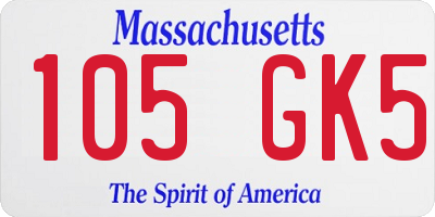 MA license plate 105GK5