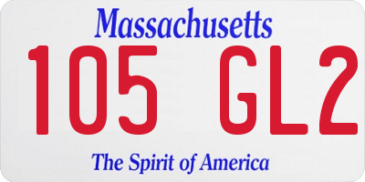 MA license plate 105GL2