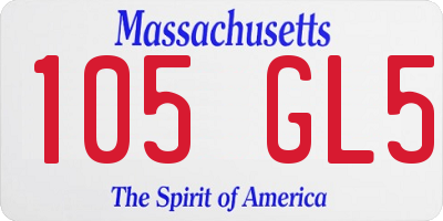 MA license plate 105GL5