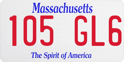 MA license plate 105GL6