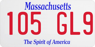 MA license plate 105GL9