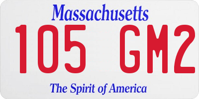 MA license plate 105GM2