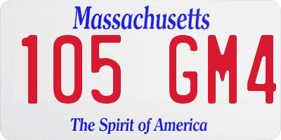 MA license plate 105GM4