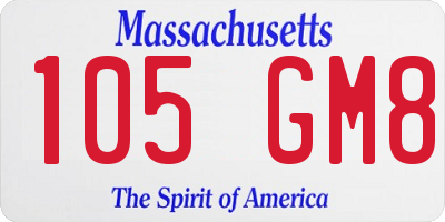 MA license plate 105GM8