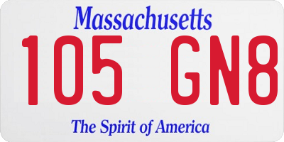 MA license plate 105GN8