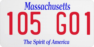 MA license plate 105GO1
