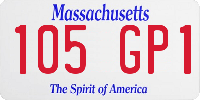 MA license plate 105GP1