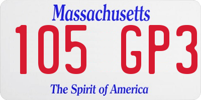 MA license plate 105GP3