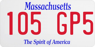 MA license plate 105GP5