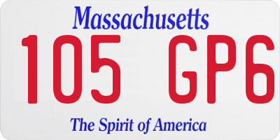 MA license plate 105GP6