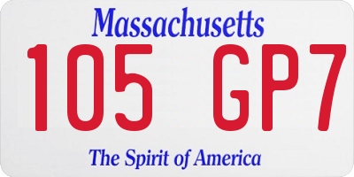 MA license plate 105GP7