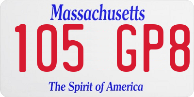 MA license plate 105GP8