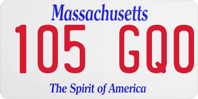 MA license plate 105GQ0