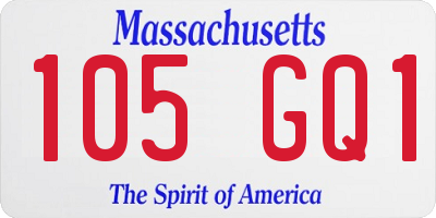 MA license plate 105GQ1