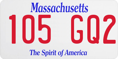 MA license plate 105GQ2
