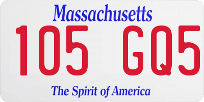 MA license plate 105GQ5