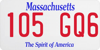 MA license plate 105GQ6