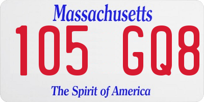 MA license plate 105GQ8
