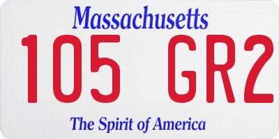 MA license plate 105GR2