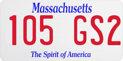 MA license plate 105GS2