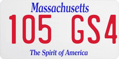 MA license plate 105GS4