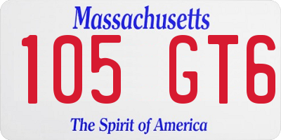 MA license plate 105GT6