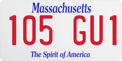 MA license plate 105GU1