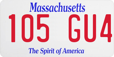MA license plate 105GU4