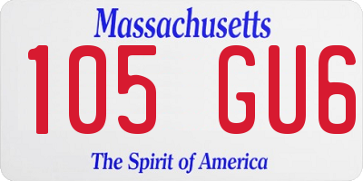 MA license plate 105GU6
