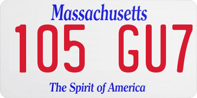MA license plate 105GU7