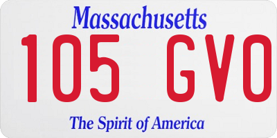 MA license plate 105GV0