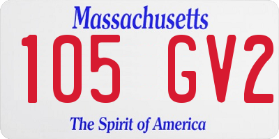 MA license plate 105GV2