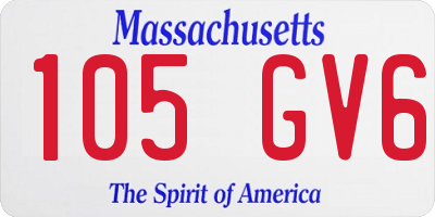 MA license plate 105GV6