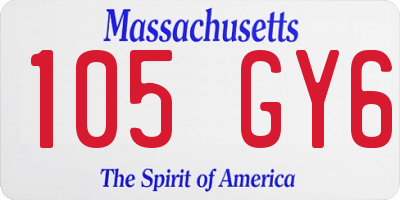 MA license plate 105GY6