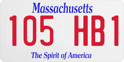 MA license plate 105HB1