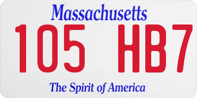 MA license plate 105HB7