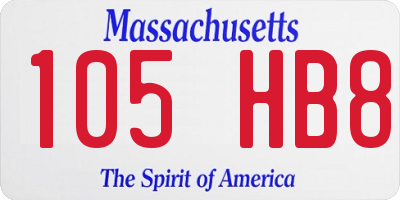 MA license plate 105HB8