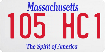 MA license plate 105HC1
