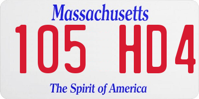 MA license plate 105HD4