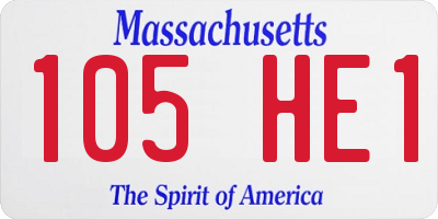 MA license plate 105HE1